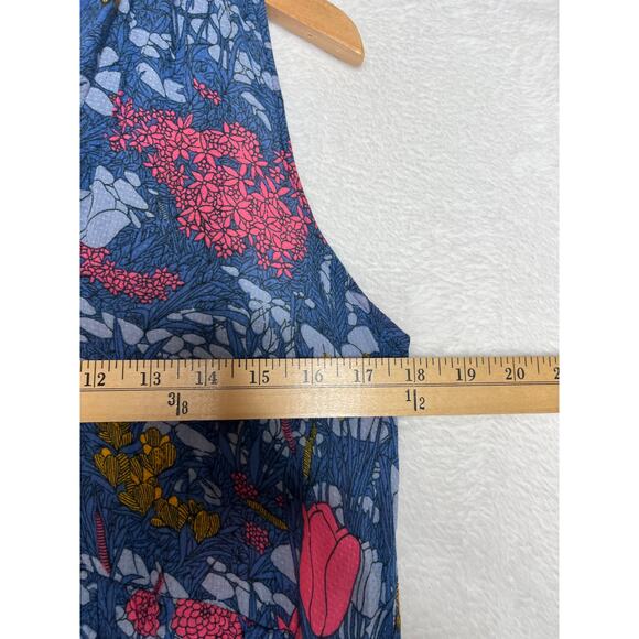 Anthropologie Maeve Marya Tiered Midi Modal Dress Blue Floral sz S Boho Prairie - Picture 8 of 11